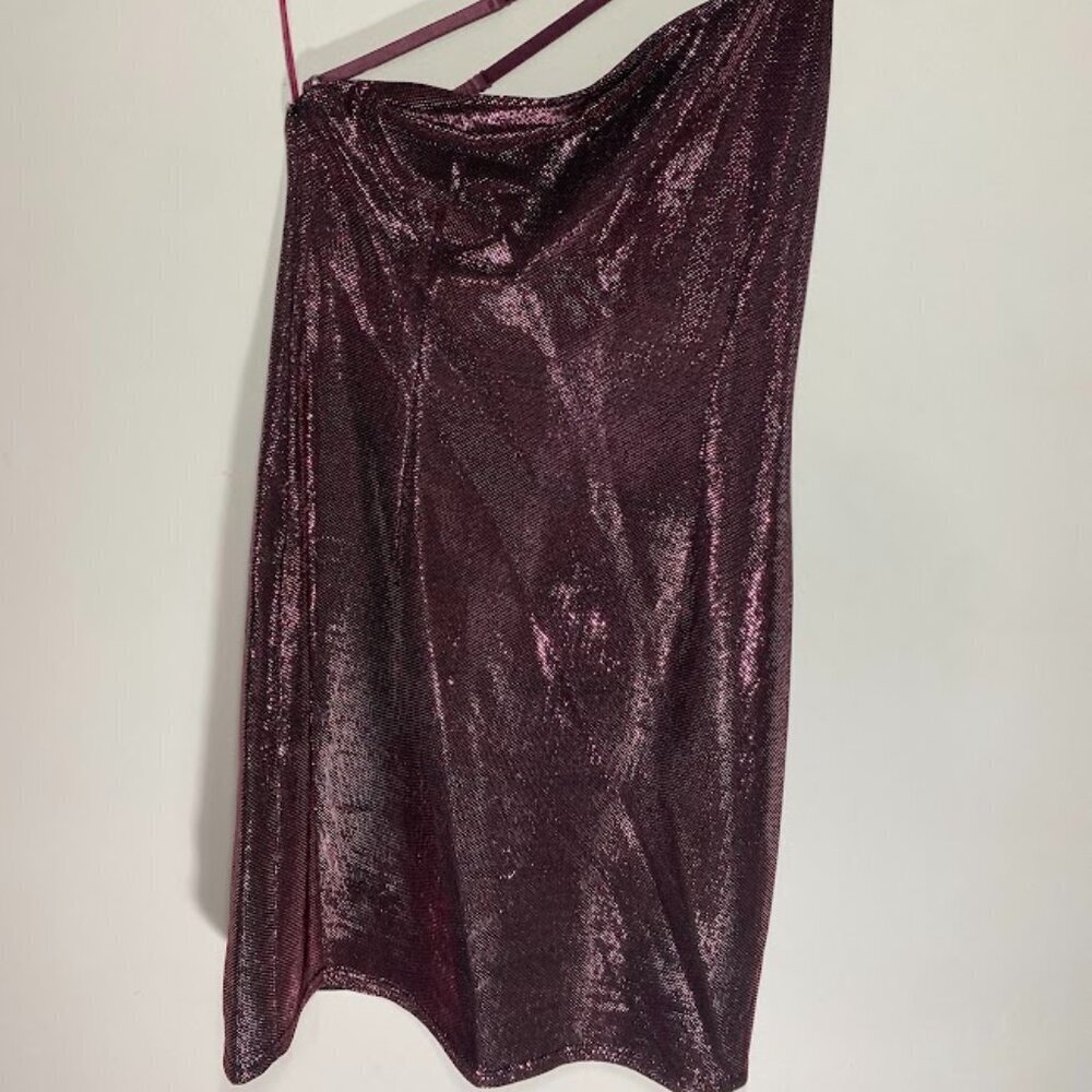Fiestar Metallic Shimmer One Shoulder Dress